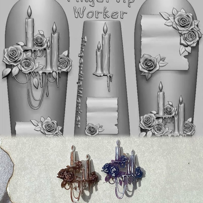 【Nail Art Mold】Original Chinese-Style New Chinese Trend Guanyin Buddha Head Dark Gothic Crow Nail Art Mold