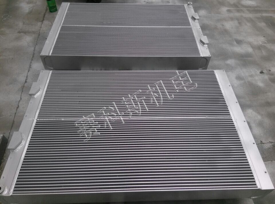 1613737400 Atlas air compressor cooler Aluminum fin radiator intercooler assembly real shot