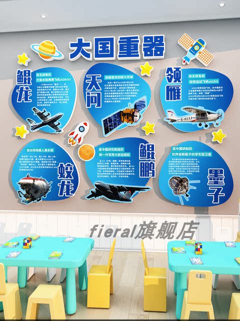 Great Power, Great Weapon, Defense Technology, Patriotic Theme, Cultural Wall Stickers, Classroom Layout, Kindergarten Lobby Wall Decoration
