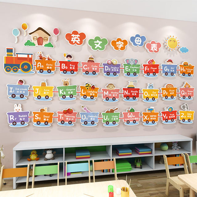 26 English Alphabet Wall Stickers for Children's Rooms, Kindergarten English Classroom Layout, Environmental Creation, Cultural Wall Decoration