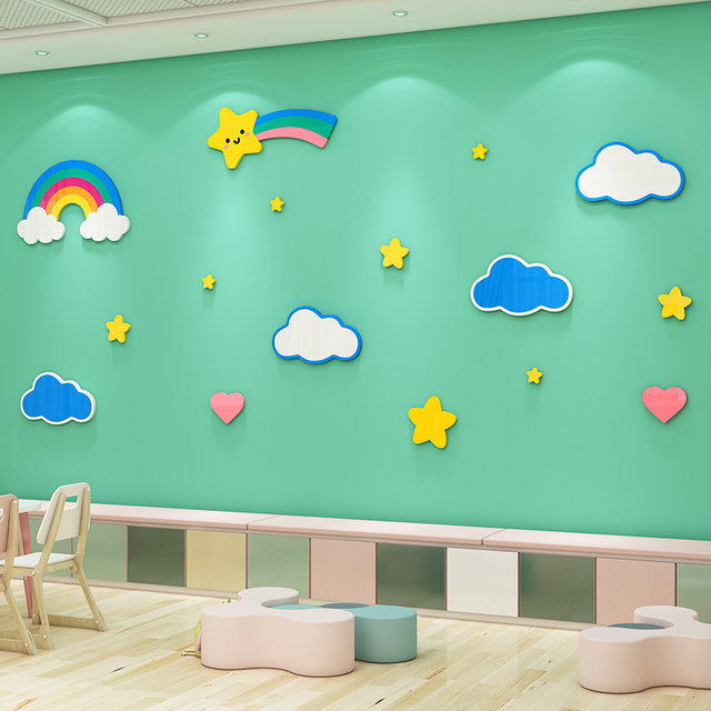 Cartoon Wall Stickers for Children's Room Decoration, Covering Holes and Flaws, Bedroom Bedside Background Wall Decoration
