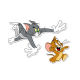 Tom and Jerry wall stickers for boys and girls room layout wall decoration corner wall modification hole patching artifact