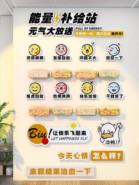 Company Energy Station Candy Culture Wall Stickers Office Pantry Decoration Wall Decor 3D Stickers Mood