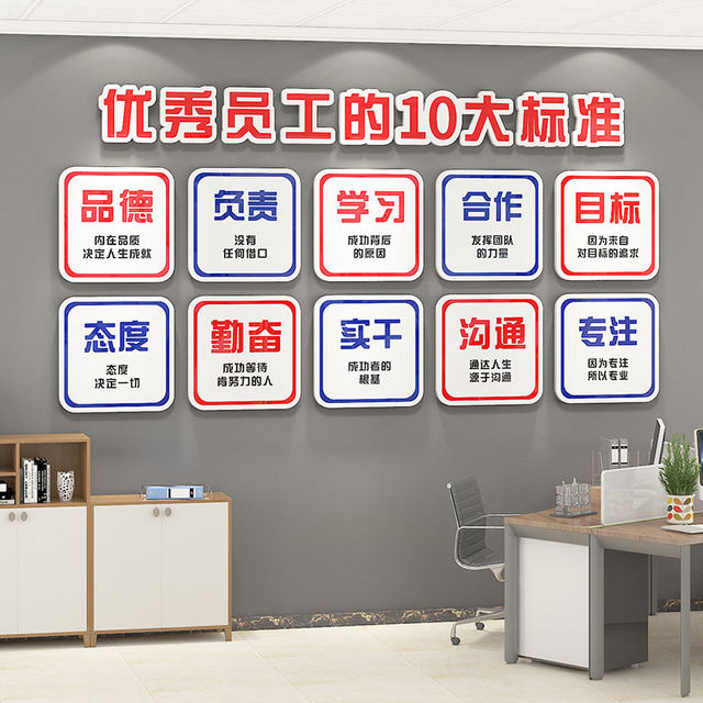 Office Wall Decoration, Inspirational Slogans for Outstanding Employees, Cultural Wall Stickers, Company Team Atmosphere Arrangement
