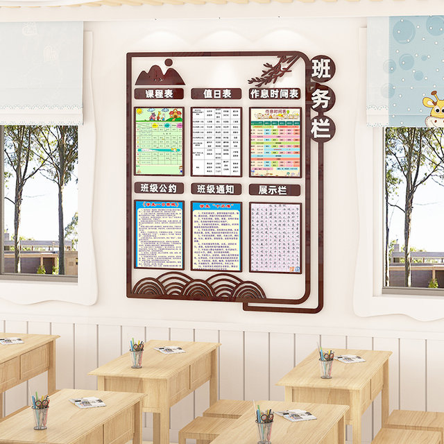 Classroom Decoration Bulletin Board Wall Stickers 3D Three-Dimensional Junior High and Primary School Class Cultural Wall Bulletin Board Decoration Tool