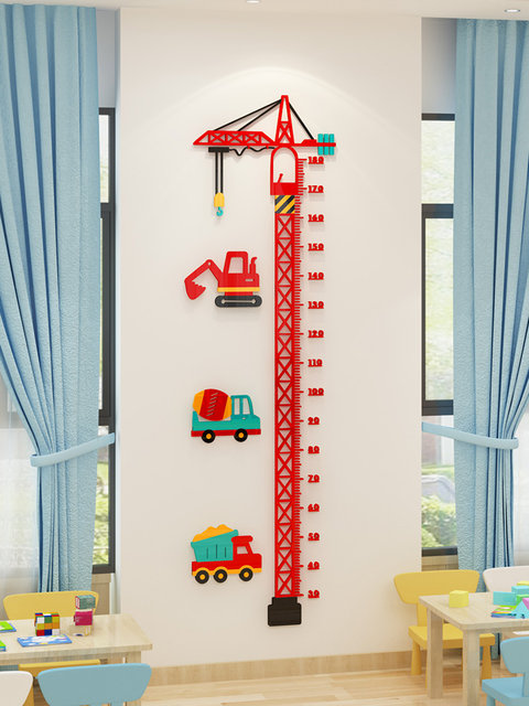Baby Height Wall Sticker Measuring Ruler Acrylic 3D Stereo Kidsren's Room Layout Boy's Bedroom Wall Decoration