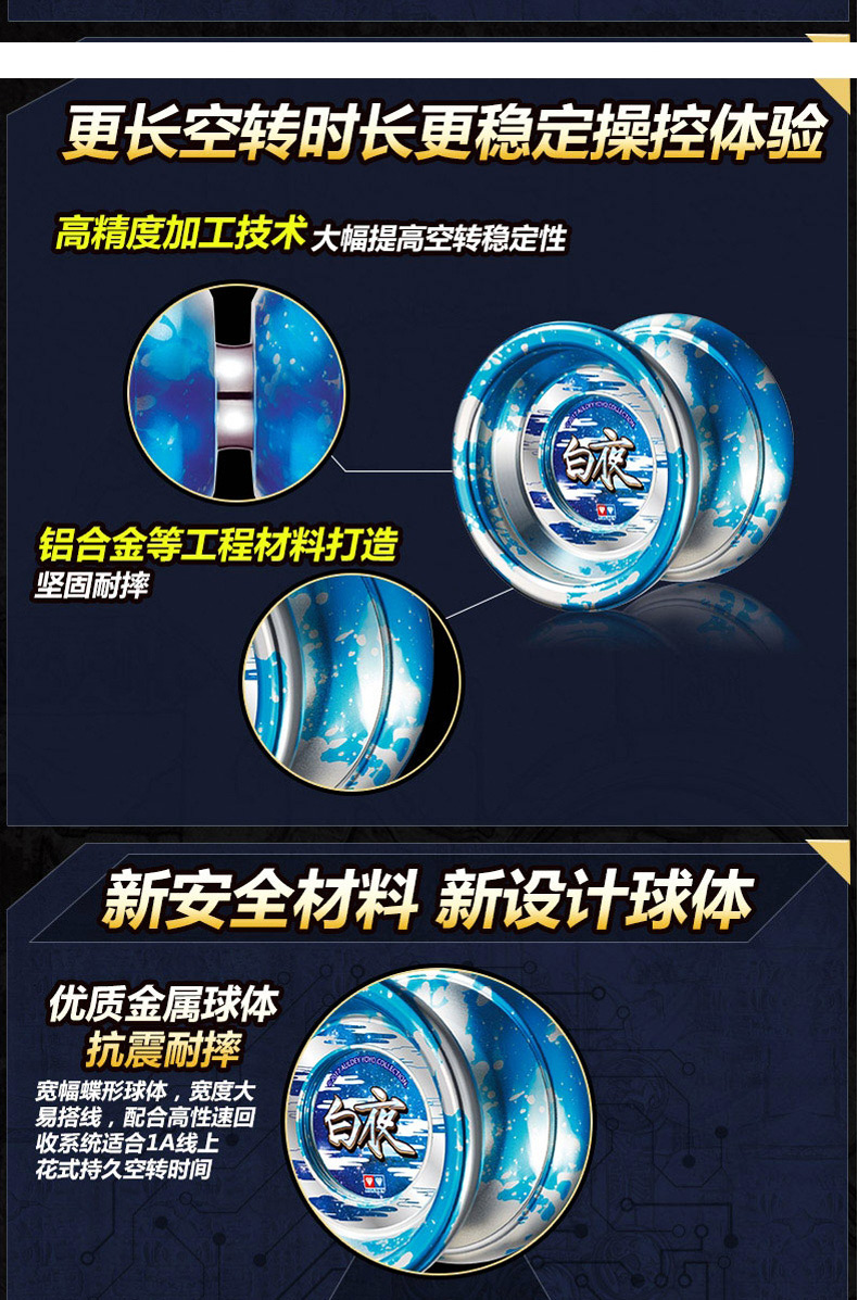 Yo-Yo Flames Audi Double Drill Fire Juvenile King Yuquan Hero 6 Electric Chaos Dragon Dragon s Children Yo-Yo đồ chơi đồ chơi