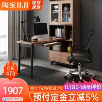 Small apartment multi-function writing desk bookcase integrated Nordic solid wood corner desk modern light luxury desktop computer desk