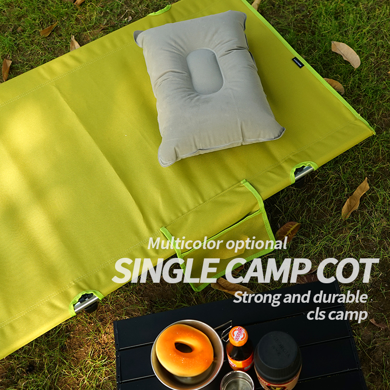 Outdoor lightweight fold-out bed portable camp bed simple camp bed accompaniment lunch break bed camping simple leisure bed