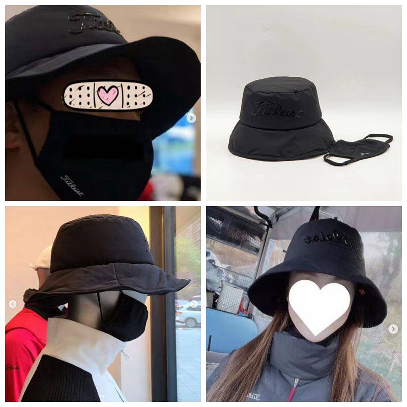 Non-refundable T golf ladies hat warm waterproof black fisherman hat mask set golf supplies