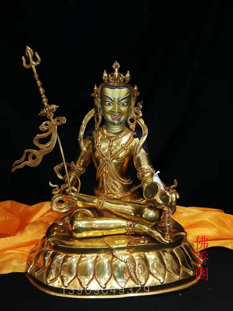 Nepal Handmade Tantric Buddha Statue Boutique Full Gilt 35cm Eight Great Lotus Master Statues Unique Craftsmanship