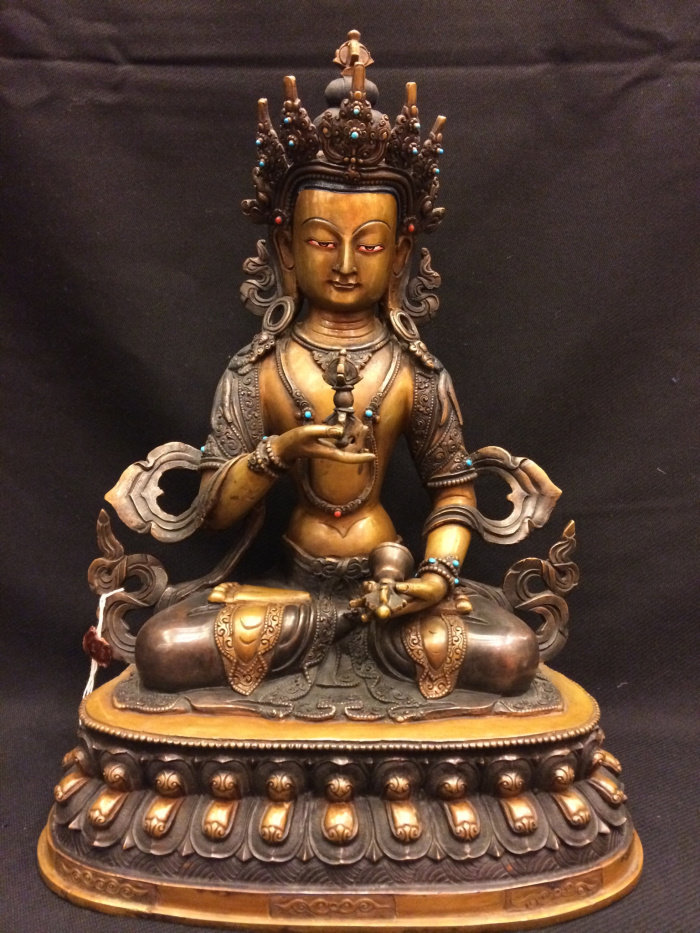 Tibetan Buddhist Tantric Buddha Nepal handmade full copper one-foot Vajrasattva statue