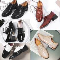 Lolita gay retro British Bullock leather shoes Japanese Black shoes Performance shoes JK Loafers