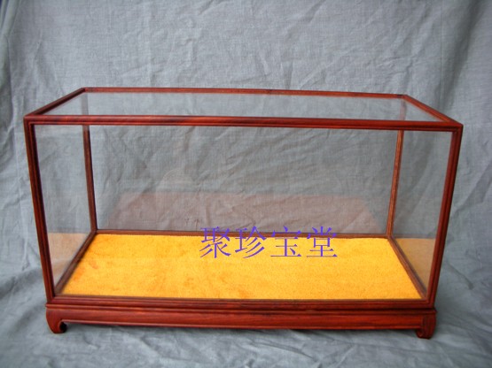 Red Wood Handicraft Glass Hood Dust Cover Red Acid Branches Wood Treasure Cage Buddha base swing piece Buddha niche Special display cover