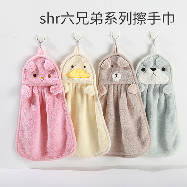 Hand towel hanging super cute cute cartoon rag wipe hand towel Korean version thickened absorbent kitchen powder room towel