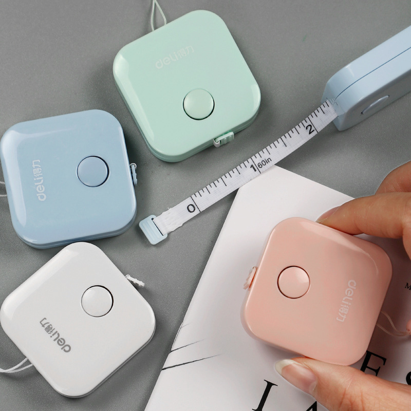 Deli stationery roll ruler Measure waist circumference height Mini portable ruler Mini leather ruler Measure clothing soft ruler