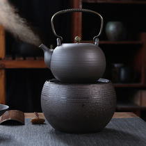 Ceramic Volcanic Stone Wellness Pot Electric Pottery Stove Burning Water Tea Pot Kongfu Tea Large Capacity Cooking Teapot Suit Home