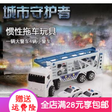New children police car toy car emulation large model car boy small car model police force back and light