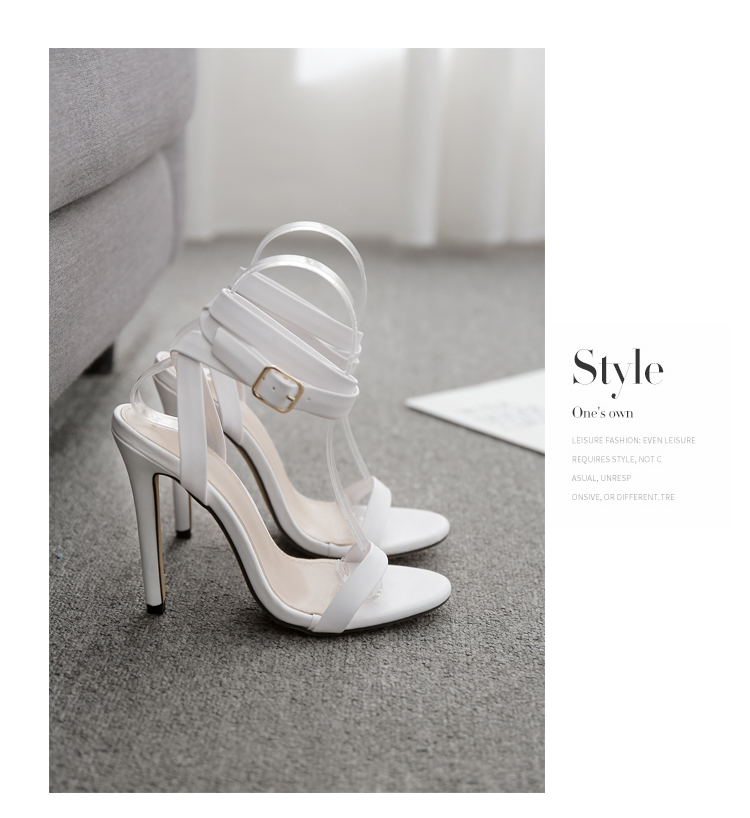 one-word belt buckle solid color stiletto sandals NSGXL131617