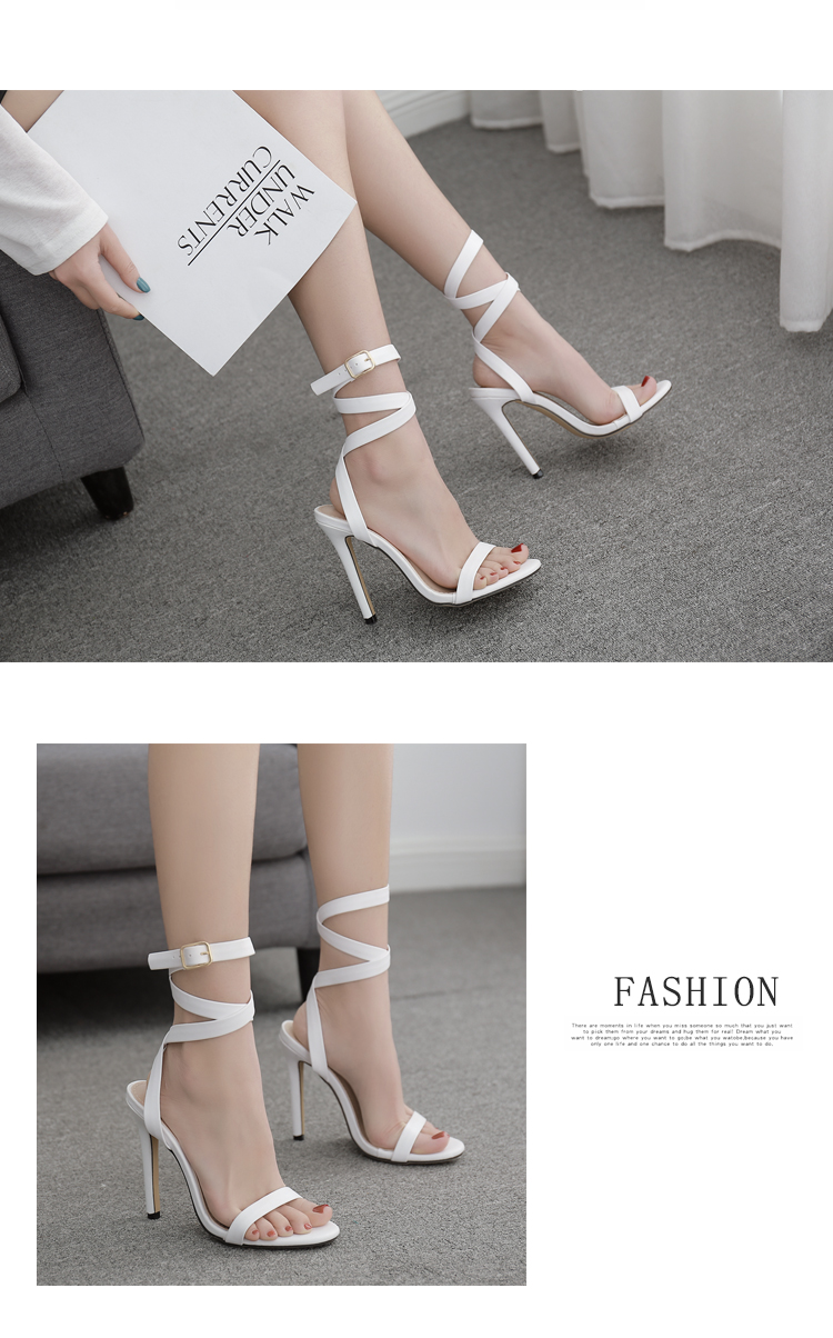 one-word belt buckle solid color stiletto sandals NSGXL131617