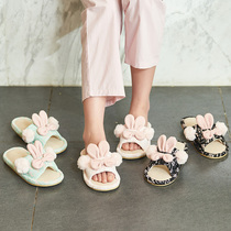 Couple cotton linen slippers women Summer indoor home non-slip cute thick soles family of three children linen home shoes