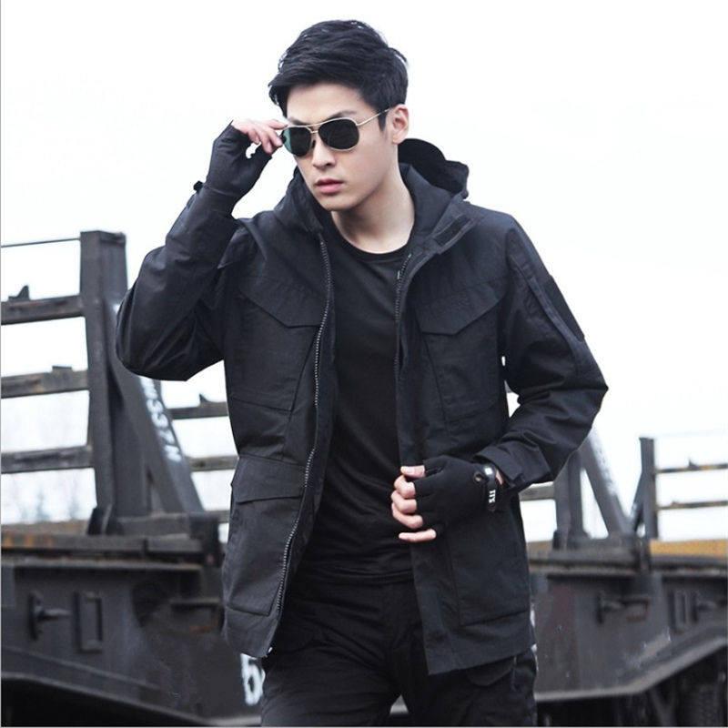 Outdoor Sports Submachine Clothing Men's Ruling Officer Tactical Jacket Mid-Length Version Waterproof And Breathable Windsuit Mountaineering Anti-Chilling Clothing