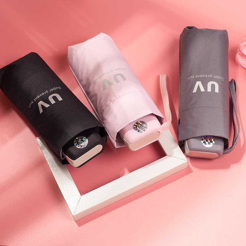 UV sunshade INS sunny and rainy with 5-fold umbrella small portable pocket Mini shading umbrella female sunscreen UV rays