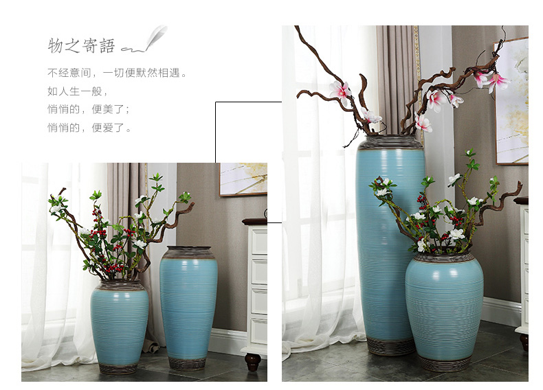 Jingdezhen ceramic new Chinese style of large vases, flower arranging I and contracted Europe type TV ark, sitting room adornment is placed