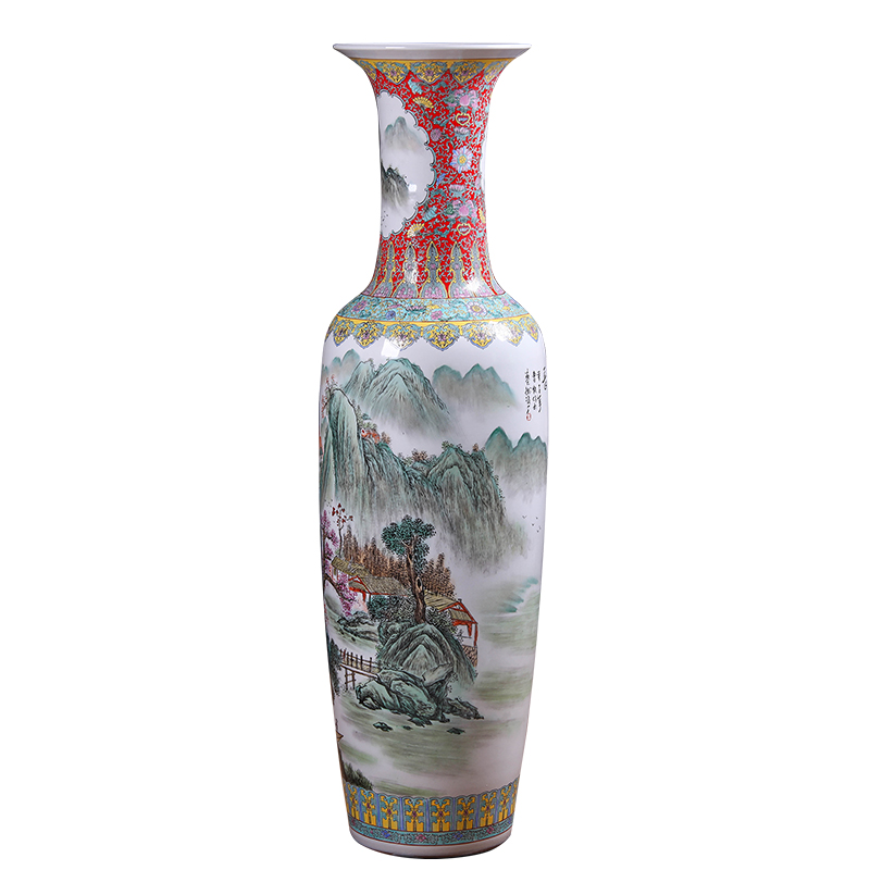 Jingdezhen ceramics to heavy ground vase archaize pastel hand - made sitting room hotel opening gifts flower arranging furnishing articles