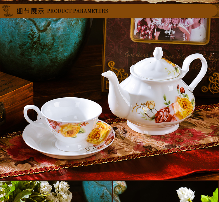 Ceramic European tea set English afternoon tea tea cups of coffee cups of water glass key-2 luxury home