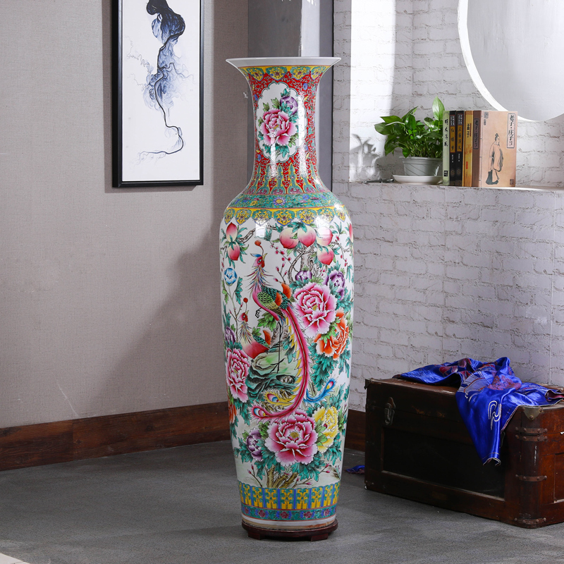 Jingdezhen ceramics to heavy ground vase archaize pastel hand - made sitting room hotel opening gifts flower arranging furnishing articles