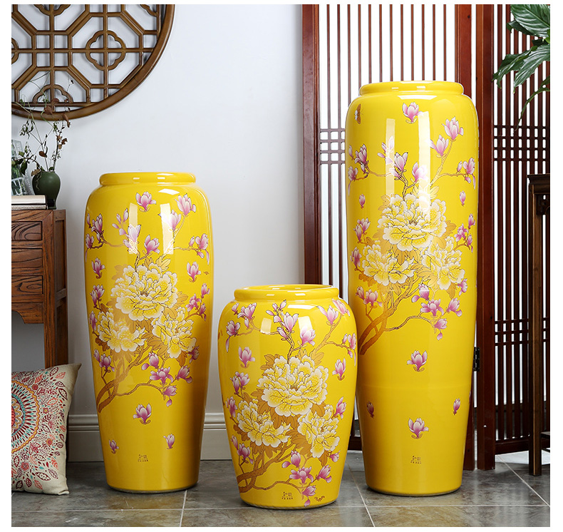 Jingdezhen ceramics 3 sets of large red vase I household housewarming gift sitting room adornment is placed