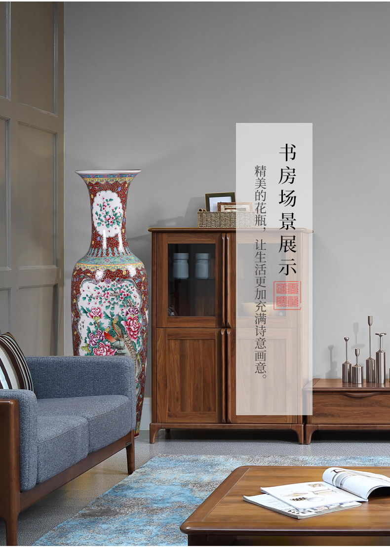 Jingdezhen ceramics of large vase archaize pastel hand - made hotel opening gifts sitting room office furnishing articles