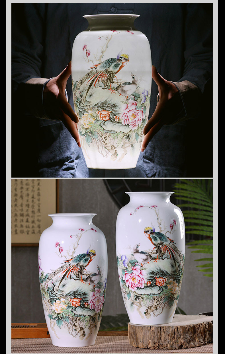 Jingdezhen ceramics, vases, flower arrangement sitting room place famille rose porcelain insulator thin foetus modern home decoration decoration