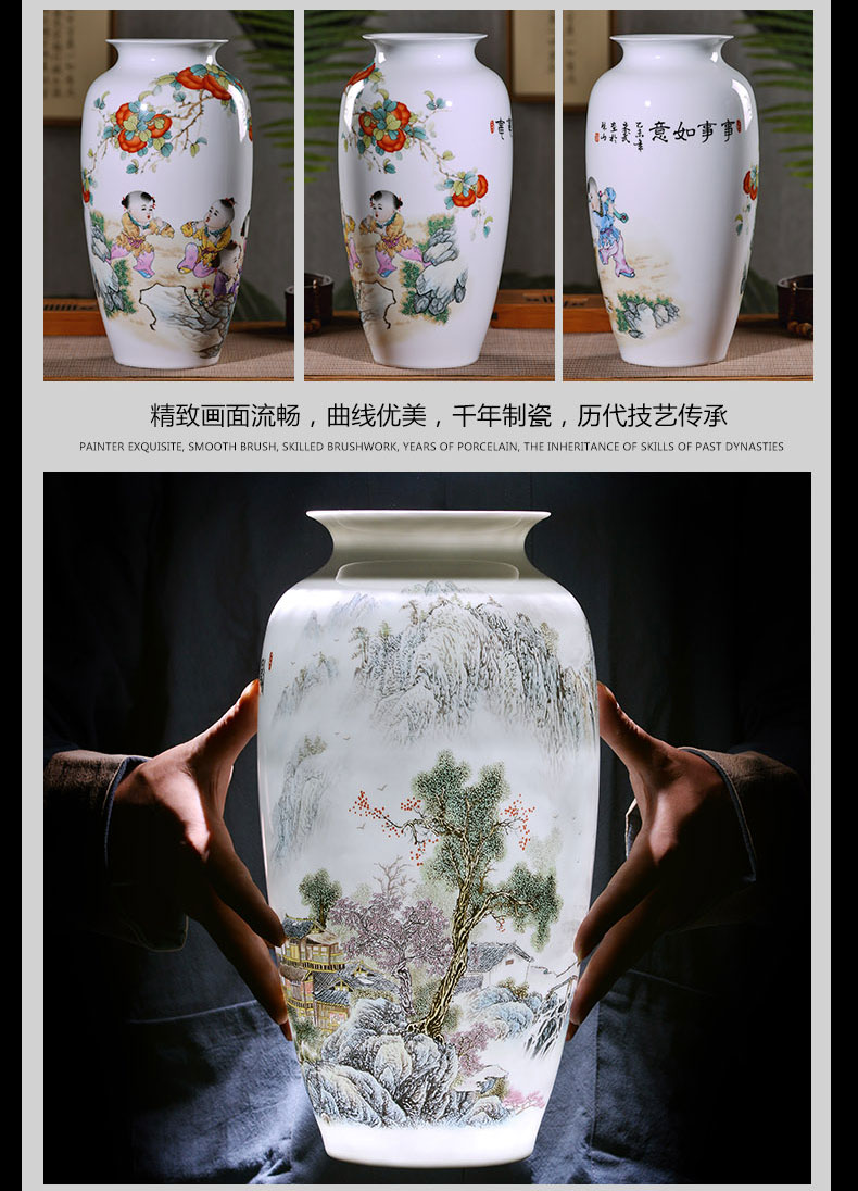 Jingdezhen ceramics, vases, flower arrangement sitting room place famille rose porcelain insulator thin foetus modern home decoration decoration