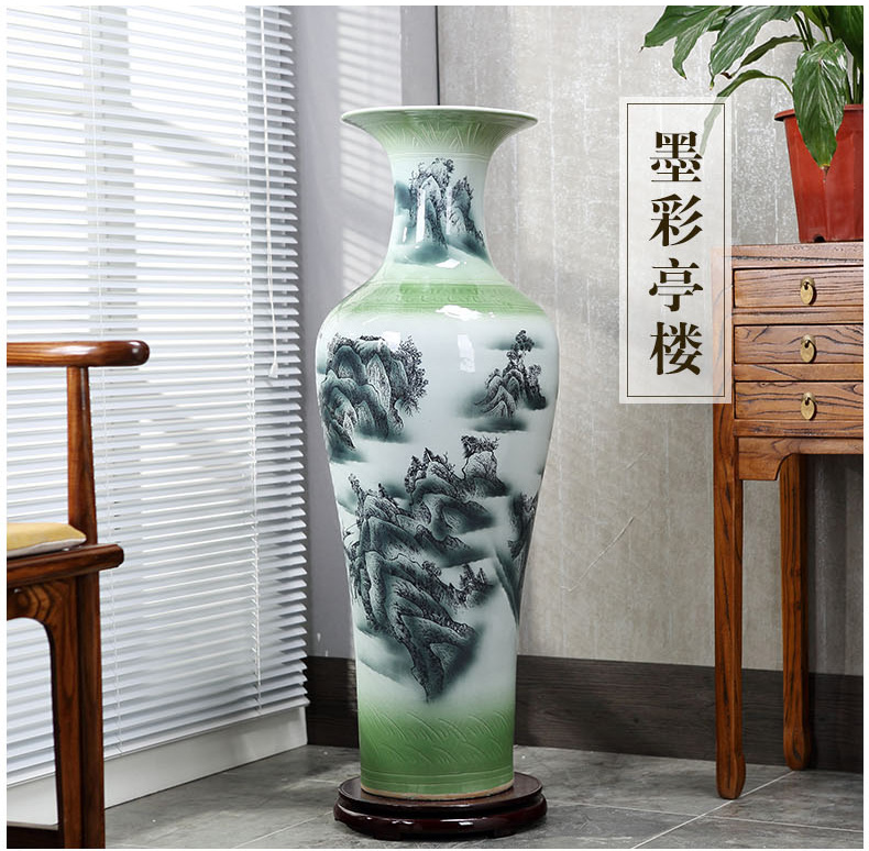 Jingdezhen ceramics of large vases, hand - made potted European - style flower arrangement sitting room adornment is placed in porch sweets