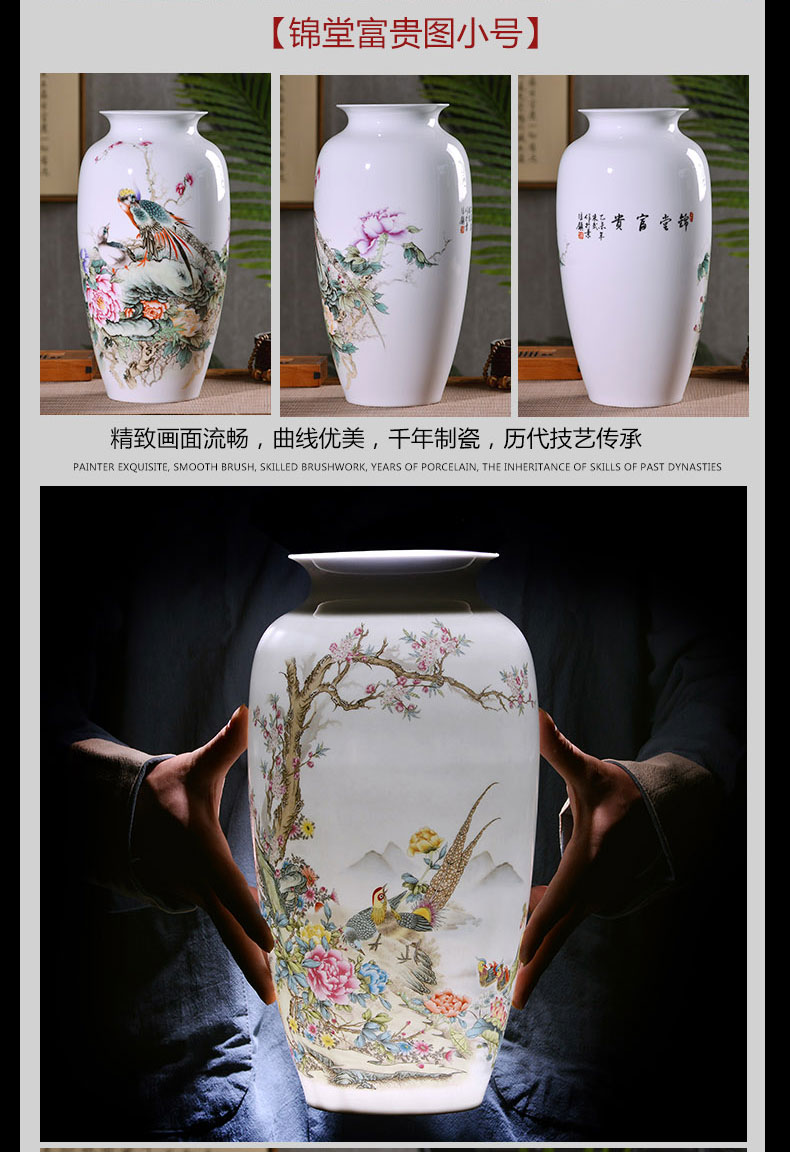 Jingdezhen ceramics, vases, flower arrangement sitting room place famille rose porcelain insulator thin foetus modern home decoration decoration