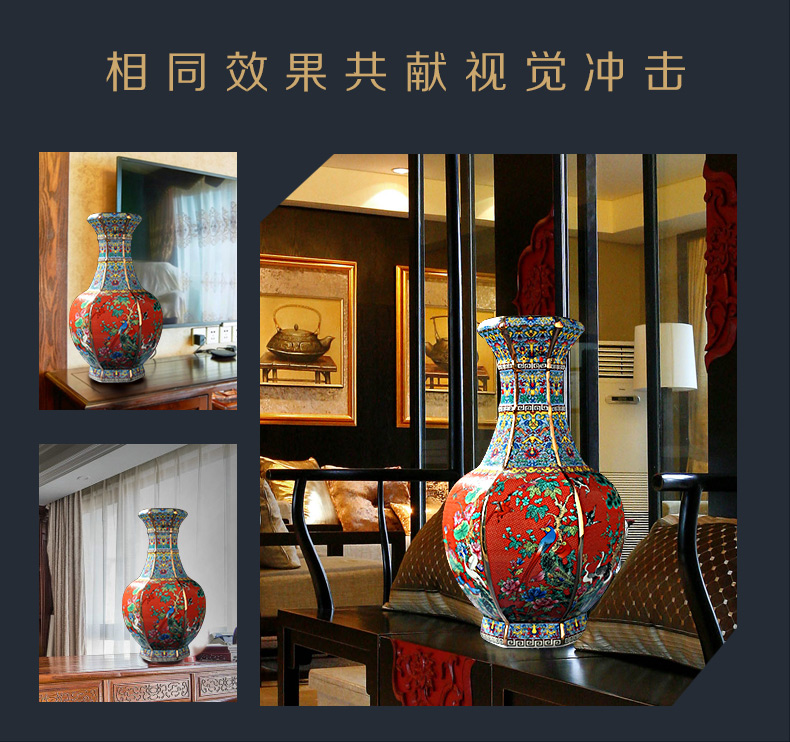 Jingdezhen ceramics vase furnishing articles of Chinese flower arranging office sitting room wine rich ancient frame TV ark, adornment