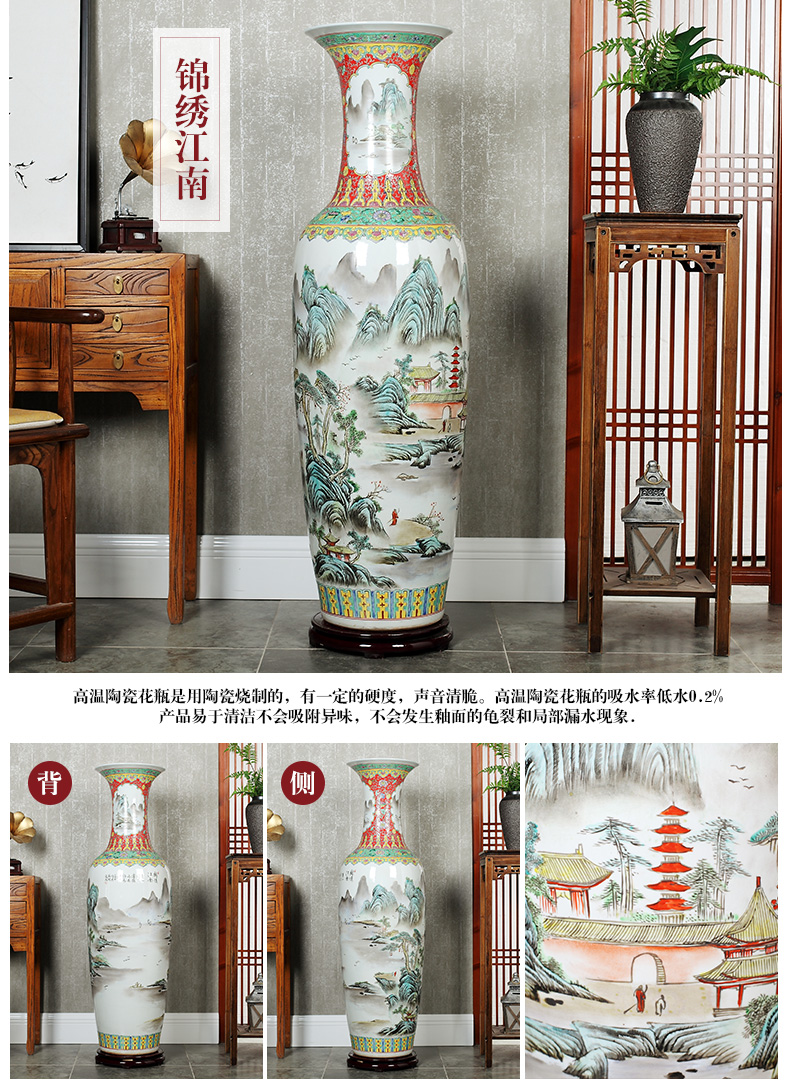 Jingdezhen ceramic hand - made hotel opening of new Chinese style living room TV ark of large vase flower arranging decorative furnishing articles