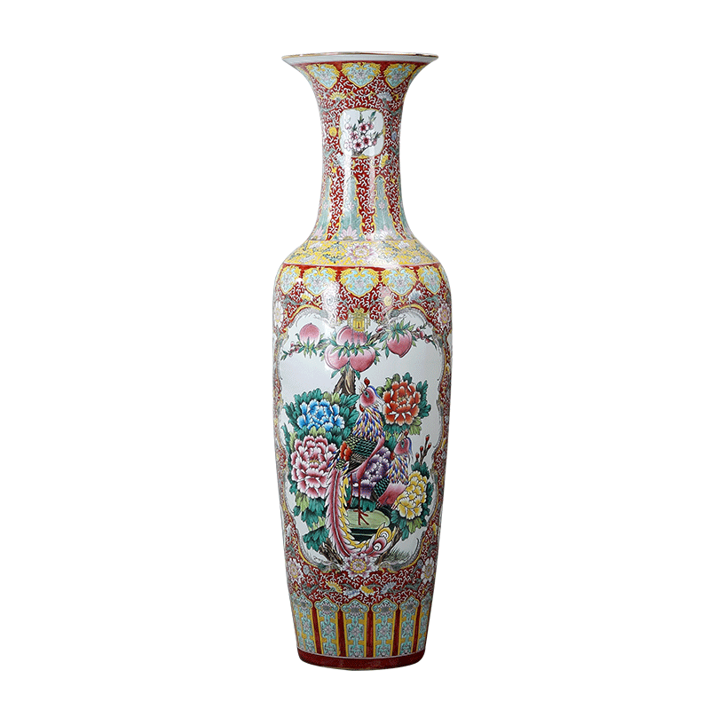 Jingdezhen ceramics vase of large hotel opening housewarming gifts of new Chinese flower arrangement sitting room adornment is placed