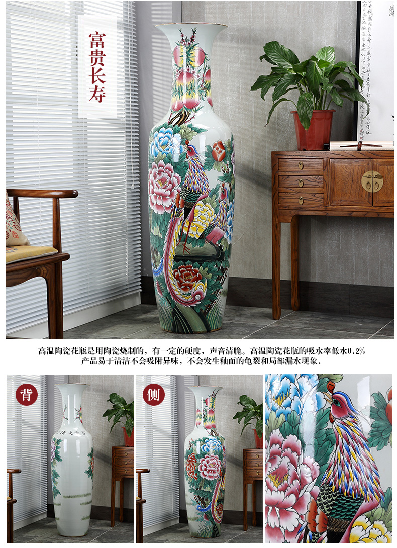 Jingdezhen ceramics hand - made hotel opening Chinese flower arranging office sitting room adornment of large vase furnishing articles