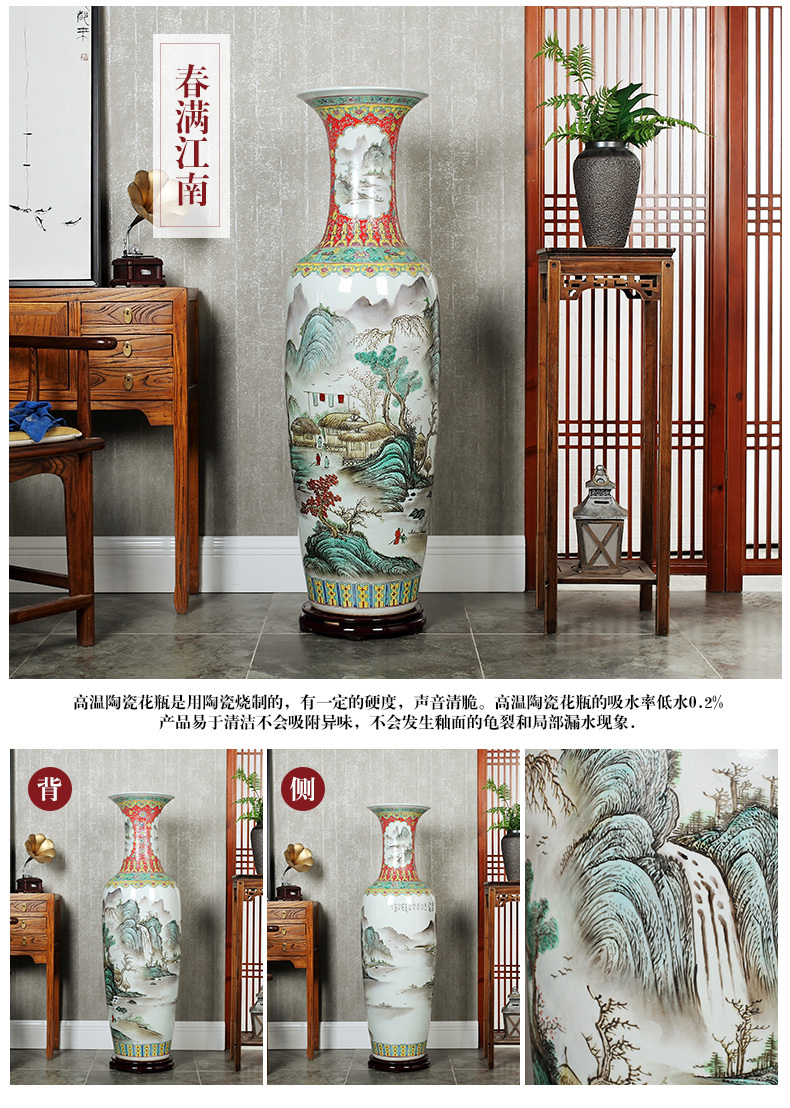 Jingdezhen ceramic hand - made hotel opening of new Chinese style living room TV ark of large vase flower arranging decorative furnishing articles