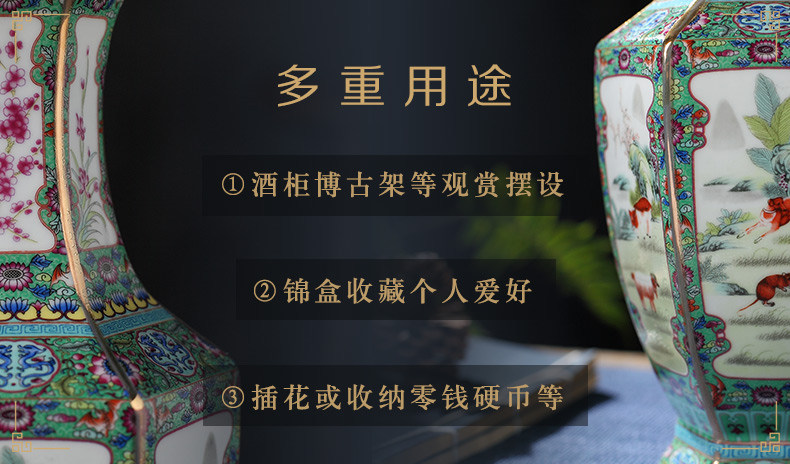 Jingdezhen ceramics vase furnishing articles of Chinese flower arranging office sitting room wine rich ancient frame TV ark, adornment