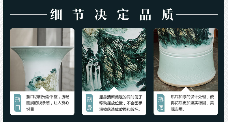 Jingdezhen ceramics of large vases, antique hand - made carving peony hotel opening sitting room adornment is placed