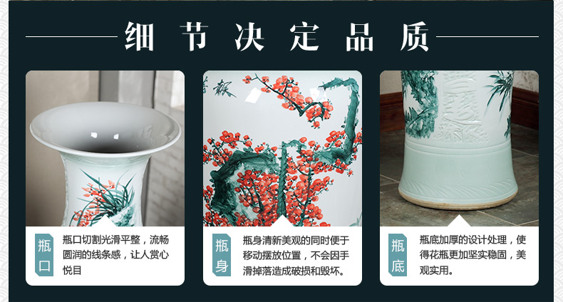 Jingdezhen ceramics of large vases, antique hand - made carving peony hotel opening sitting room adornment is placed