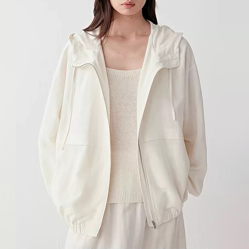 [Non-Dyeing Series] Xiaohe Women's Clothing 2026 Spring and Summer New Silk and Linen Jacket Simple Sun Protection Clothing