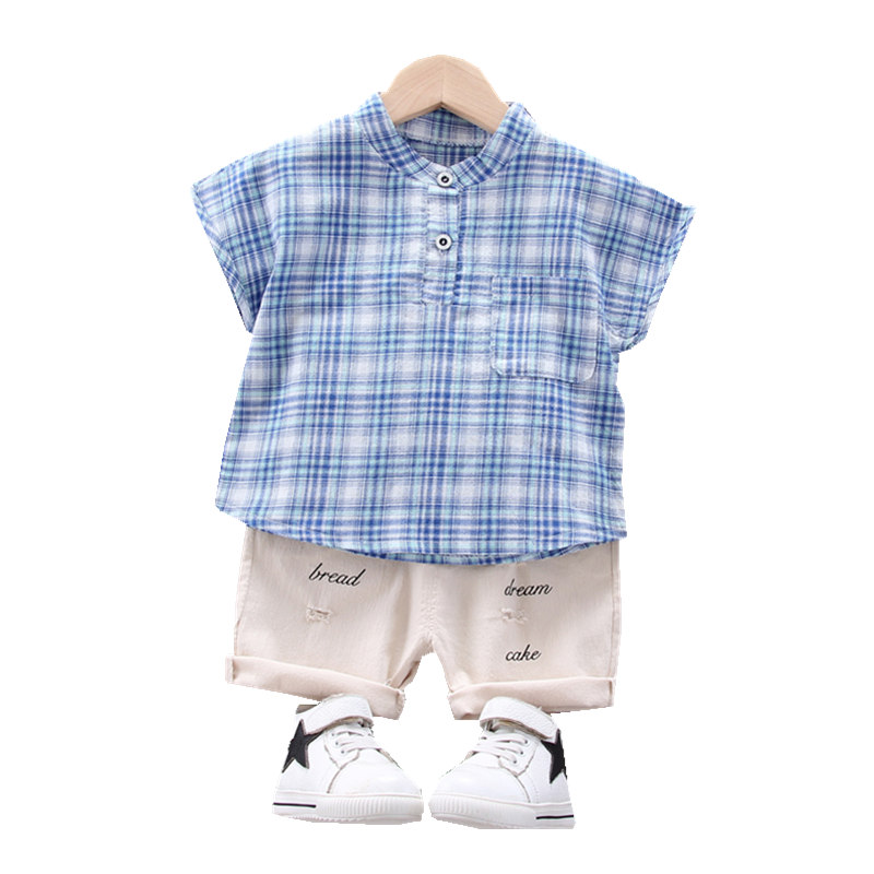 Chàng trai mùa hè bé phù hợp với Yang Qi Shuai 2020 quần áo mùa hè mới bé trẻ em ngắn tay áo hai mảnh bộ Hàn Quốc phiên bản của thủy triều.