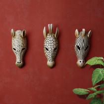 Simulation animal mask wall ornaments European crafts decoration wall hanging home bar restaurant wall accessories