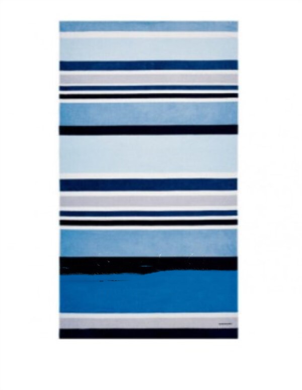 Sheridan Sheraton New Oversized Soft Cotton Cut Velvet Color-Block Striped Beach Towel 