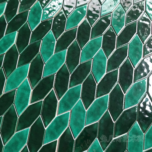 Багз Банни темно-зеленые листья мозаика скандинавская личность ледяная трещина мозаика Интернет знаменитость зеленый стол фон стена кухня